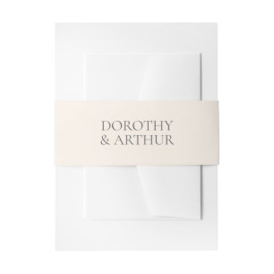 Modern Earthy Neutral Elegant Wedding Invitation Belly Band
