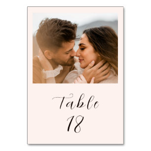 Modern Earthy Neutral Photo Wedding Table Number