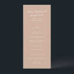 Modern Earthy Neutral Simple Wedding Program<br><div class="desc">Elegant wedding program featuring a simple and classic design with your names in a modern handwritten script.  A traditional style that is great for an informal or formal wedding.</div>