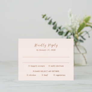 Modern Earthy Neutral Wedding Foil RSVP Card