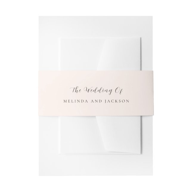 Modern Earthy Neutral Wedding Invitation Belly Band (Front Example)