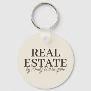 Modern Earthy Real Estate Agent Key Ring