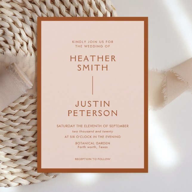 Modern Earthy Terracotta Wedding Invitations (Creator Uploaded)