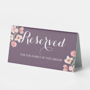 Modern Earthy Watercolor Floral Reserved Sign