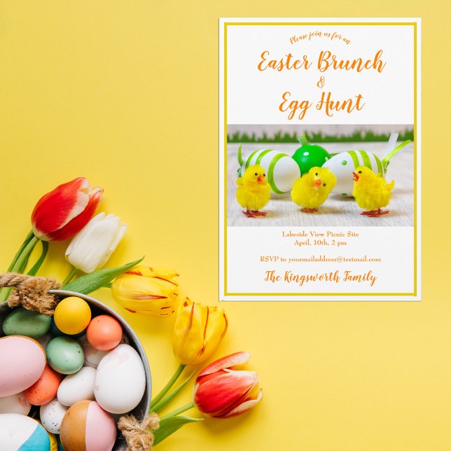 Modern Easter brunch and egg hunt personalised Invitation (Creator Uploaded)