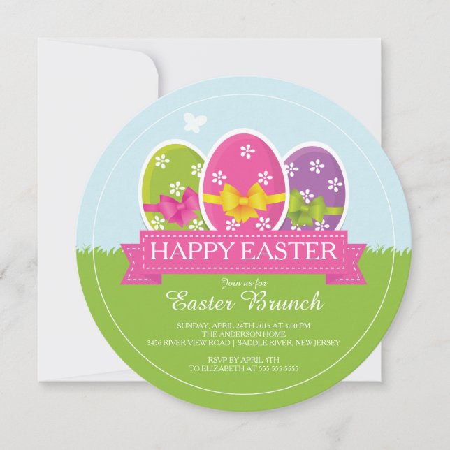 Modern Easter Brunch Dinner Party Invitation (Front)