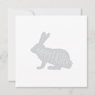 Modern Easter Bunny Card - Grey   Happy Easter