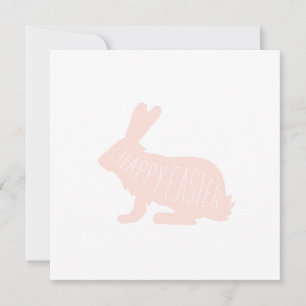 Modern Easter Bunny Card - Pink Happy Easter