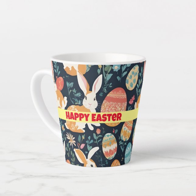 Modern Easter Bunny Collection Latte Mug (Left Angle)
