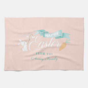 Modern Easter Cute Personalised Tea Towel