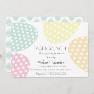 Modern Easter Dotted Eggs Dinner Brunch Family Invitation