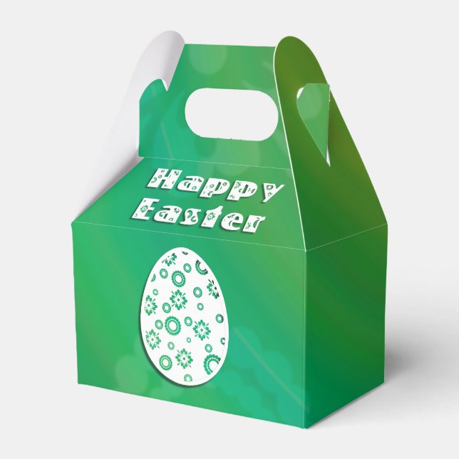 Modern Easter Egg Retro Paper Art Favour Box (Front Side)