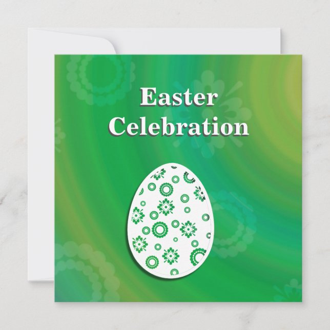Modern Easter Egg Retro Paper Art Invitation (Front)