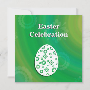 Modern Easter Egg Retro Paper Art Invitation
