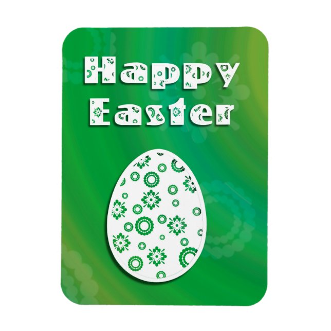 Modern Easter Egg Retro Paper Art Magnet (Vertical)