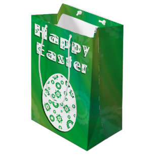 Modern Easter Egg Retro Paper Art Medium Gift Bag