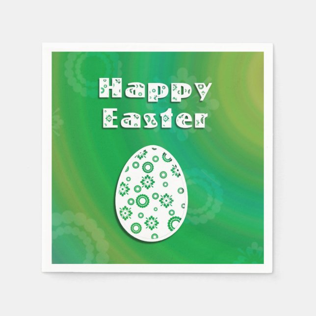 Modern Easter Egg Retro Paper Art Napkin (Front)