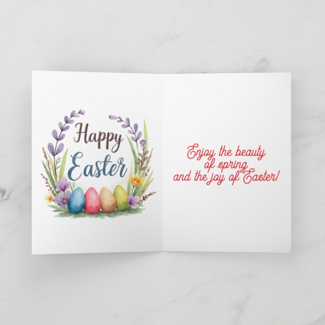 Modern Easter Eggs Beautiful Collection Holiday Card (Inside)