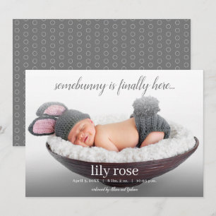 Modern Easter Spring Bunny Birth Announcement