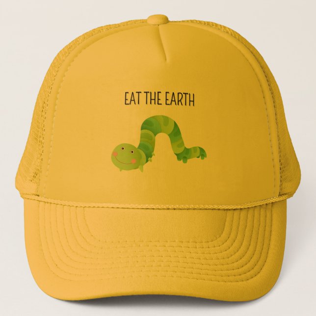 Modern Eat The Rich Hungry Caterpillar Bookish Trucker Hat (Front)