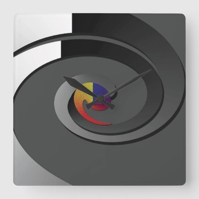 Modern Eclipse Spiral Wall Clock (Front)