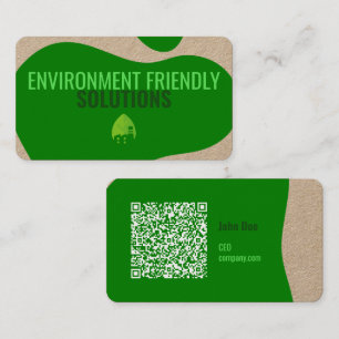 Modern Eco-Friendly Business Card with QR Code