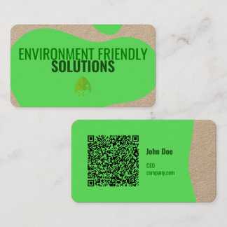 Modern Eco-Friendly Business Card with QR Code