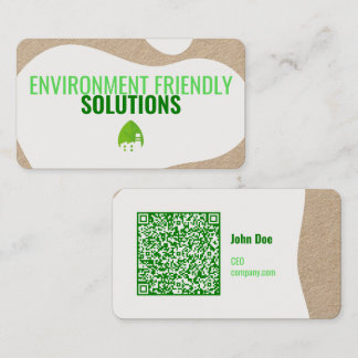 Modern Eco-Friendly Business Card with QR Code