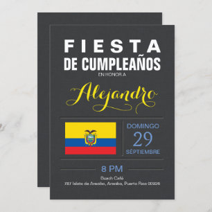 Modern: Ecuador Republic Party Invitation