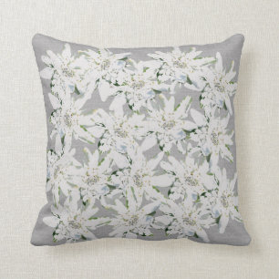 Modern Edelweiss Swiss alpine flowers photo art Cushion