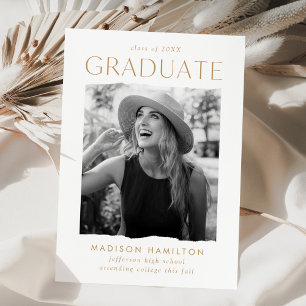 Modern Edge Gold Photo Graduation Announcement