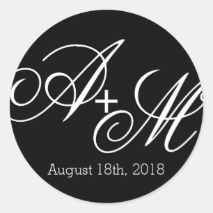 Modern Edge Monogram Classic Round Sticker