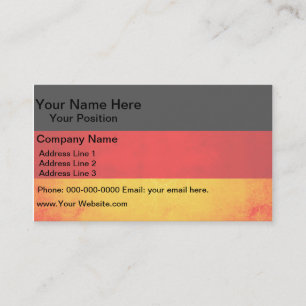Modern Edgy German Flag Business Card