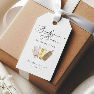 Modern Edgy His & Hers Calligraphy BBQ & Brews Gift Tags