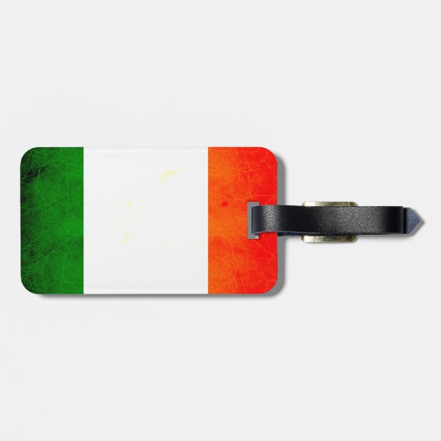 Modern Edgy Irish Flag Luggage Tag (Back Horizontal)