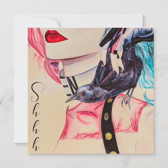 Modern Edgy Punk Rock Girl Surprise Birthday Party Invitation (Front)