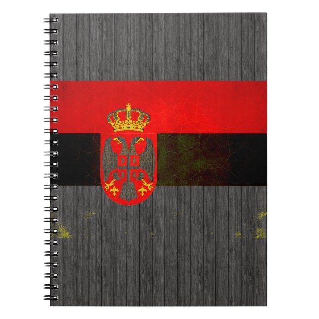 Modern Edgy Serbian Flag Notebook (Front)