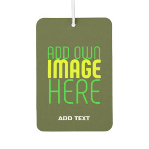 MODERN EDITABLE ARMY GREEN IMAGE TEXT TEMPLATE CAR AIR FRESHENER
