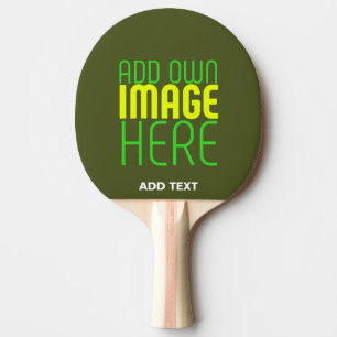 MODERN EDITABLE ARMY GREEN IMAGE TEXT TEMPLATE PING PONG PADDLE