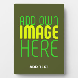 MODERN EDITABLE ARMY GREEN IMAGE TEXT TEMPLATE PLAQUE