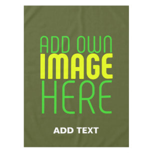 MODERN EDITABLE ARMY GREEN IMAGE TEXT TEMPLATE TABLECLOTH