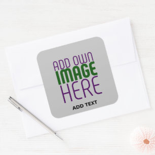 MODERN EDITABLE ASH IMAGE TEXT TEMPLATE ENVELOPE SQUARE STICKER