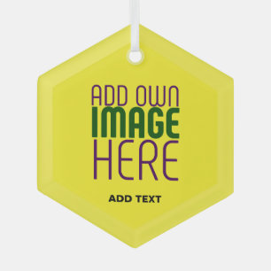 MODERN EDITABLE BRIGHT YELLOW IMAGE TEXT TEMPLATE GLASS TREE DECORATION