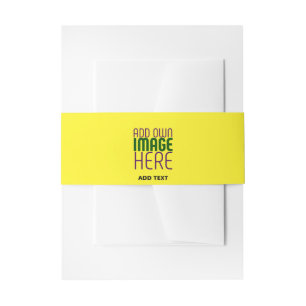 MODERN EDITABLE BRIGHT YELLOW IMAGE TEXT TEMPLATE INVITATION BELLY BAND