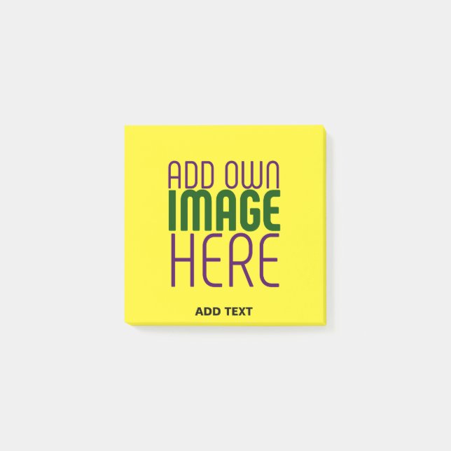 MODERN EDITABLE BRIGHT YELLOW IMAGE TEXT TEMPLATE POST-IT NOTES (Front)