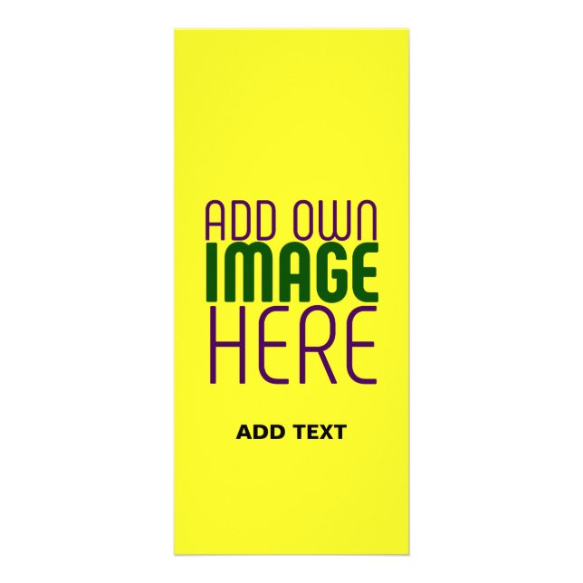 MODERN EDITABLE BRIGHT YELLOW IMAGE TEXT TEMPLATE RACK CARD (Front)