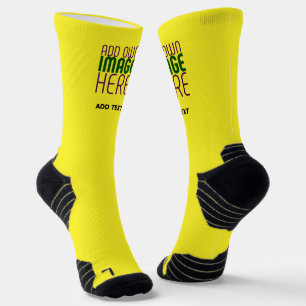 MODERN EDITABLE BRIGHT YELLOW IMAGE TEXT TEMPLATE SOCKS