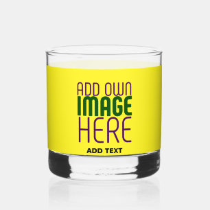 MODERN EDITABLE BRIGHT YELLOW IMAGE TEXT TEMPLATE WHISKEY GLASS
