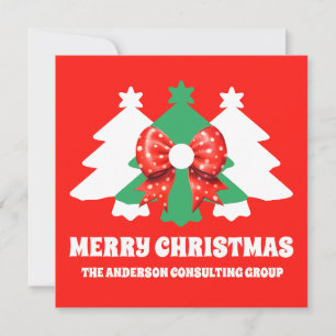 Modern Editable Business Christmas Trees Holiday Card
