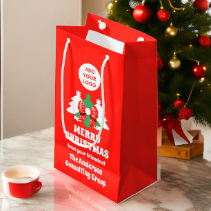 Modern Editable Business Logo Christmas Small Gift Bag